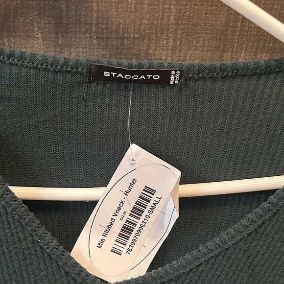 Staccato Dark Green Ribbed Long Sleeve Top - Picture 2 of 2